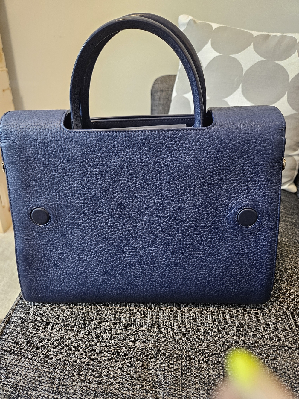 Cristian Dior Structured Blue Top-Handle Satchel - Picture 5 of 7